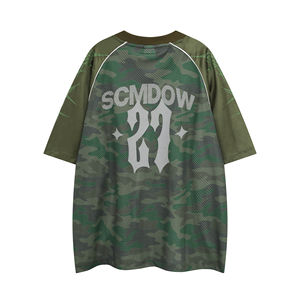 Camiseta Deportiva de Verano 2026 para Hombre, Nueva, Sólida, con Parches, Media Manga, Corte Holgado, Ropa Casual, Tejido de Punto, 100% Algodón - Product Image 3