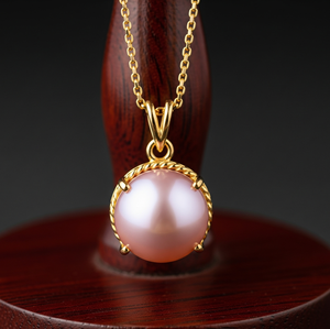 Cadena delicada de Plata de Ley 925 de tendencia con colgante de Perla Rosa de agua dulce bohemio Cristal curativo de oro de 18 quilates Moda delicada - Product Image 1