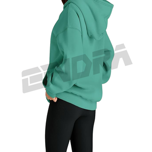 Sudadera con capucha de gran tamaño verde mar para mujer, Jersey informal holgado, sudadera de algodón suave con capucha, ropa de calle de manga larga, sudadera de moda, top - Product Image 5