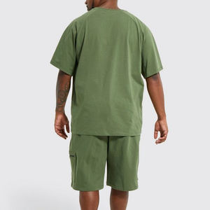 Venta al por mayor 100% algodón hombres Casual camiseta de gran tamaño Loose Fit Drop Shoulder con estampado patrón de peso pesado de talla grande - Product Image 6