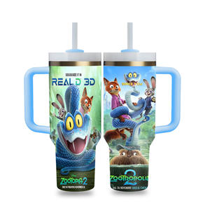 <span class=keywords><strong>Tumbler</strong></span> Isolato Sottovuoto in Acciaio Inox da 40oz con Logo Personalizzato, Motivo Cartone Animato Animali Pazzi della Città 2, Senza BPA, Doppia Parete, Ecologico - Product Image 3