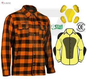 Chemise en flanelle épaisse avec chemise de protection pour la sécurité au travail et chemise en Kevlar pour hommes pour la protection lors de la conduite à moto OEM - Product Image 2