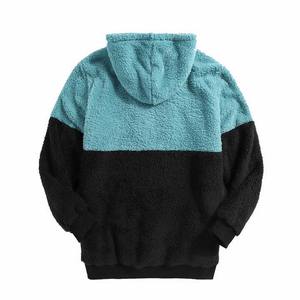 Sweats à capuche épais et épais à épaules tombantes Sweatshirts pour hommes Logo personnalisé extracteur polaire bicolore Heavyweight Thermal Sweats à capuche surdimensionnés - Product Image 5