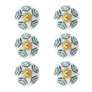 Vintage Rare Hand painted <b>White</b> Floral Cupboard Knobs Usage Home Dresser Door <b>Cabinet</b> Handmade Decorative Furniture Hardware - Product Image 2