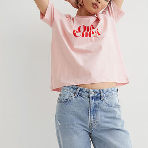 Nueva camiseta de verano para mujer con logotipo personalizado, Camiseta holgada lisa de gran tamaño de algodón con corte crudo para mujer - Product Image 2