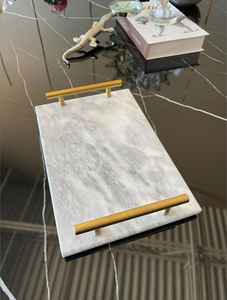 Customized Size Marble Serving <b>Tray</b> with Handle for Bathroom Decoration Jewellery Display and Serving Rectangle <b>Tray</b> - Product Image 4