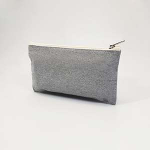 Pochette en toile de coton de luxe avec fermeture éclair colorée pour ranger photos, téléphones portables et articles de papeterie – Sac en matériau respirant – Vente en gros - Product Image 3