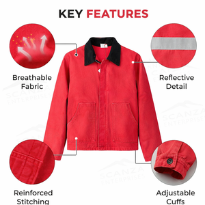 Veste bomber de travail en toile de canard personnalisée, style camionneur, élégante, pour homme, hiver, col rabattu, devant, style streetwear - Product Image 2