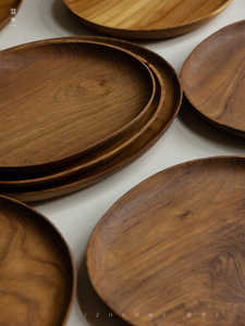 Assiettes en bois de teck esthétique Taille personnalisée Outils de cuisine en bois sans danger pour la nourriture - Product Image 5