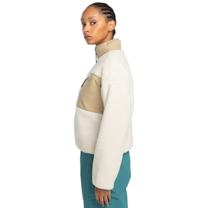 Wholesale Custom Women's Color Blocked Fleece <b>Jacket</b> With Stand Collar And Zipper Closure Winter Warm Coat - Product Image 3
