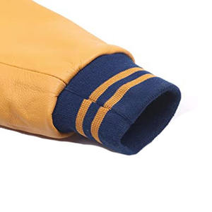 Vestes d'université à la mode de rue haute pour hommes avec manches en similicuir doublure à col rond laine douce commande en gros disponible - Product Image 5