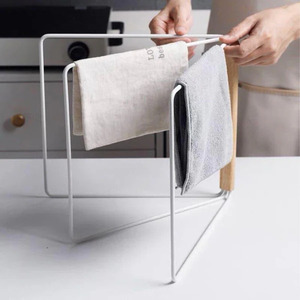 Sleek Elegant Metal <b>Kitchen</b> <b>Towel</b> <b>Holder</b> Easy Access Organized Countertops Made from Premium Wood - Product Image 2
