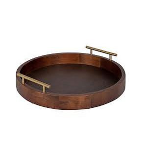 Best Quality Round Shape Wooden <b>Tray</b> Kitchen Food Bamboo Tea <b>Tray</b> Non slip Serving <b>Large</b> Serving <b>Tray</b> Without Handles - Product Image 2