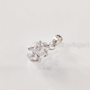 Pendentif pour femme en diamant de Herkimer naturel brut, pierre précieuse brute, pendentif fait main pour Noël, bijoux en argent sterling 925 - Product Image 5