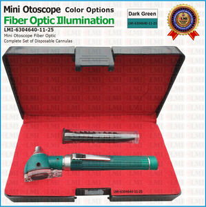 Otoscopio de Fibra Óptica Verde Oscuro de Uso Clínico, Otoscopio Profesional de Fibra Óptica Verde Oscuro, Dispositivo de Inspección de Oídos - Product Image 2