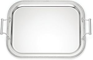Plateau de Noël doré brillant en métal pour décoration de table de Noël parfait pour servir des repas de fête boissons cadeau de Noël idéal pour la famille - Product Image 4