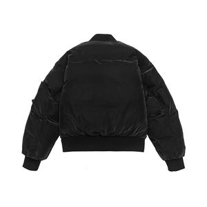 Chaquetas de satén personalizadas para hombre Chaqueta de equipo deportivo de satén de béisbol Tasa de venta total 2025 Chaqueta de satén - Product Image 3