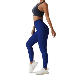 Vente chaude femmes décontracté Yoga ensemble brillant brillant taille haute sport Leggings avec respirant cravate teinture pour le Yoga - Product Image 6