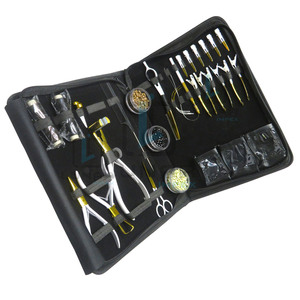 Kit de herramientas de extensión de cabello grande recién llegado en dos tonos de colores con accesorios personalizados múltiples de cabello completo - Product Image 1