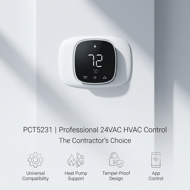 OWON WiFi Smart Thermostat Tuya 24VAC Energy Saving HVAC System Part 4.3-inch Color Touch Screen PIR Sensor for Hotel/Apartment