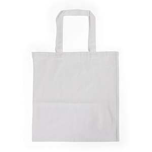 Bolsa de Mano Personalizada para Mujer, Blanca, de Poliéster, 15W X 16H, Asas de Tela, Área de Impresión 10W X 12H, Decoración con Letras - Product Image 4