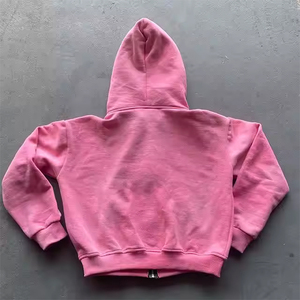 Meilleure vente de sweat à capuche délavé à l'acide pour hommes couleur bleu ciel vêtements de rue sweats à capuche pour hommes à la mode pour l'hiver - Product Image 4