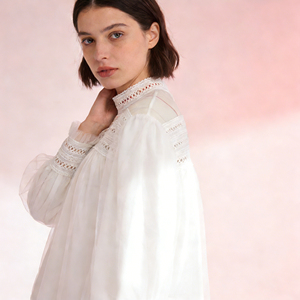 Blusa de Gasa Blanca con Mangas Abullonadas Estilo Bohemio para Mujer, Ideal para Vacaciones de Verano, en Oferta en Temu 2026 - Product Image 4