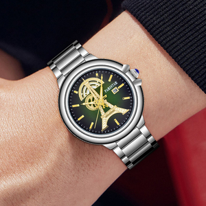 <span class=keywords><strong>Montre</strong></span>-bracelet <span class=keywords><strong>de</strong></span> <span class=keywords><strong>luxe</strong></span> française pour homme, étanche, boîtier rond, Tour Eiffel, acier inoxydable personnalisé, mouvement japonais, OEM ODM, <span class=keywords><strong>montre</strong></span> à quartz - Product Image 5