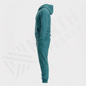 Ensemble de survêtement de sport en tissu doux de qualité supérieure pour hommes, pantalon de survêtement en coton et sweat-shirt, 2 pièces, jogging, athlétique, gym, fitness, course à pied - Product Image 3