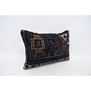 Bohemian Vintage Floral Kilim Pillow 16x24 Inch Brown Wool <b>Cushion</b> <b>Printed</b> Silk <b>Cushion</b> for Floor Decorative Purpose - Product Image 3