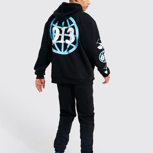 Sudadera con capucha de invierno de algodón 100% de peso pesado para hombre, sudadera extragrande de talla grande con estampado digital - Product Image 2