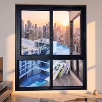Ventana fija de aluminio con vidrio templado resistente al agua, de tamaño personalizado y directo de fábrica, para casa.