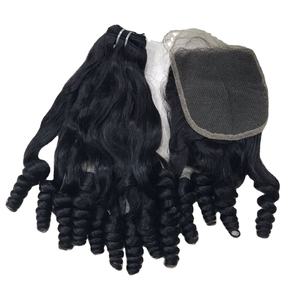 Fermeture en dentelle transparente 5x5, cheveux humains vierges ondulés et lisses au prix de gros - Product Image 4