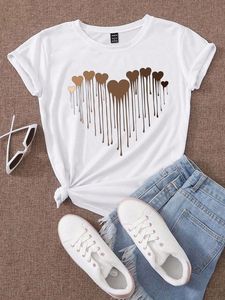 Camiseta de algodón para mujer para uso diario, diseño de cuello redondo informal ecológico, ajuste Regular 160gsm-180gsm, vinilo personalizado anticalor - Product Image 2