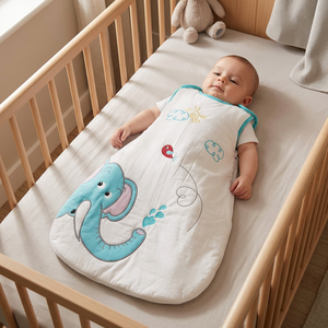 Saco de Dormir para Bebé de Diseño Animal, Tejido con 100% Algodón Orgánico, Transpirable y Ecológico, con Cierre Bidireccional, Personalizable (OEM/ODM) - Product Image 4
