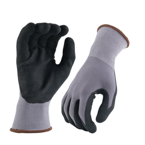 Guantes de protección de trabajo de seguridad industrial de LICRA de cuero y nailon Función a prueba de fuego Compatible con pantalla táctil recubierta de nitrilo Sandy - Product Image 1
