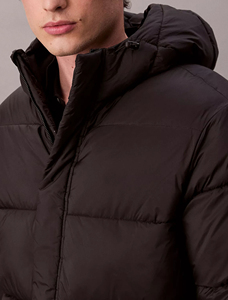 Vente chaude Prix Usine Noir Hommes Capuche Puffer Veste Résistant À L'eau Et Au Vent Léger Streetwear Nylon Matelassé Bulle Veste - Product Image 4