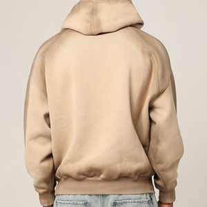 Personalizar peso pesado 100% algodón francés Terry sudaderas con capucha para hombre lavado con ácido bordado personalizado diseño parte inferior gruesa cremallera rápida - Product Image 6