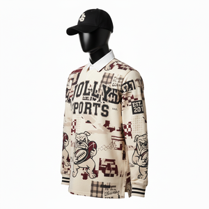 Maillot de rugby pour homme de haute qualité, 260 GSM, coton doux, tricot de polyester, panneau graphique, impression par sublimation personnalisée, logo, vêtements décontractés - Product Image 4