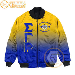 Chaqueta universitaria de satén Sigma Gamma Rho personalizada de alta calidad, ropa griega bordada de poliéster transpirable, hermandad de mujeres sublimada - Product Image 6