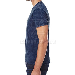 Camisetas de lavado ácido para hombre de alta calidad Impresión de logotipo personalizado Mangas cortas 100% Algodón Patrón sólido - Product Image 3