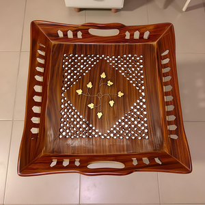 Organizador artístico de mesa de madera para cocina comedor hecho de material de madera Sheesham de alta calidad de la India - Product Image 1