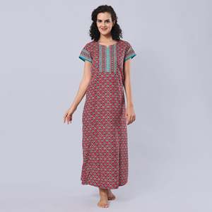 Evolove Women's Super Soft Comfortable Viscose Liva Maxi Night Gown Buttoned <b>Long</b> Nighty Dress with Pocket for Home Use - Product Image 2