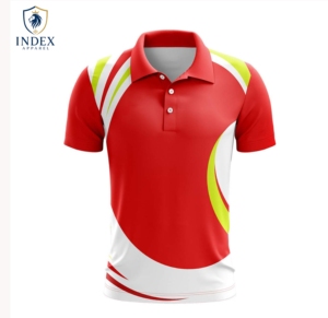 Camiseta Polo de Manga Corta para Hombre INDEX APPAREL, Diseño Geométrico con Bloques de Color, Secado Rápido, Ajuste Deportivo, Tejido de Poliéster - Product Image 1