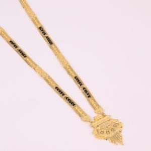 Mangalsutra plaqué or avec pendentif, saison de mariage, cadeau traditionnel et d'occasion spéciale pour les femmes, chapado en oro oro laminado - Product Image 2