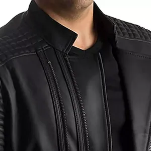 Chaqueta de moto de cuero aprobada por la CE para hombre, chaqueta de montar esquilada fina duradera de invierno para todas las estaciones - Product Image 5