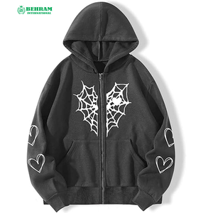 Sweat-shirt unisexe d'hiver de haute qualité 100% coton, décontracté, avec fermeture éclair, en molleton French Terry, séchage rapide et respirant - Product Image 2