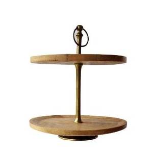 Porte-gâteau en bois naturel de qualité supérieure avec support sur pied pour présentoirs à desserts les anniversaires - Product Image 4