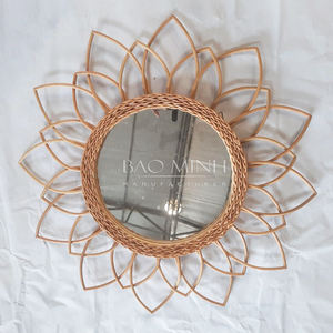 Espejo colgante de pared de ratán Natural Sun estilizado para decoración de habitación de guardería decoración del hogar Decoración de pared - Product Image 5