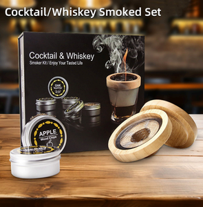 Kit Classico in Legno per Affumicatura e Infusione di Bevande, per Whisky e Cocktail Torcia Portatile con Coperchio Superiore per Trucioli di Legno Set di Utensili da Bar per Casa - Product Image 6